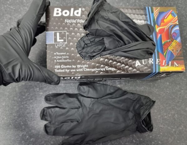 Bold Black Nitrile glove