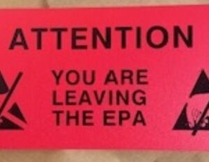 ECP 8120/LEAVE ESD Area Sign 30x15mm