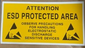 ECP 8121 Self-Adhesive ESD Protected Area Sign 30x15mm